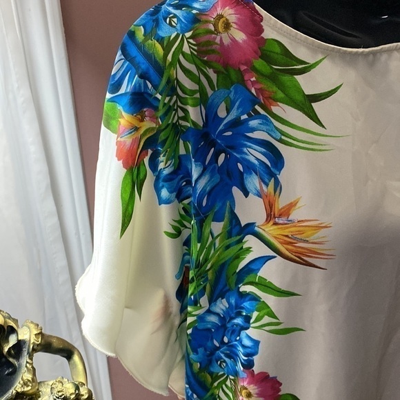 ZARA floral dress kaftan satin Sz M - Picture 4 of 11